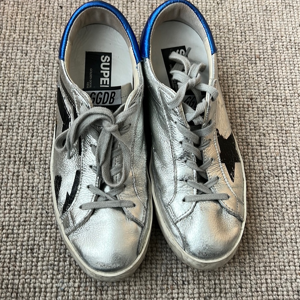 Golden Goose Superstar Silver Sneakers Size 38